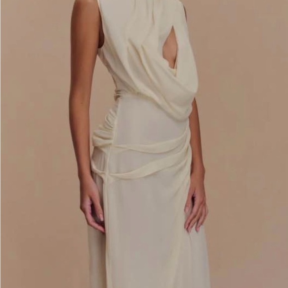 Meshki ORIA Ivory Draped Maxi Dress - Picture 4 of 4